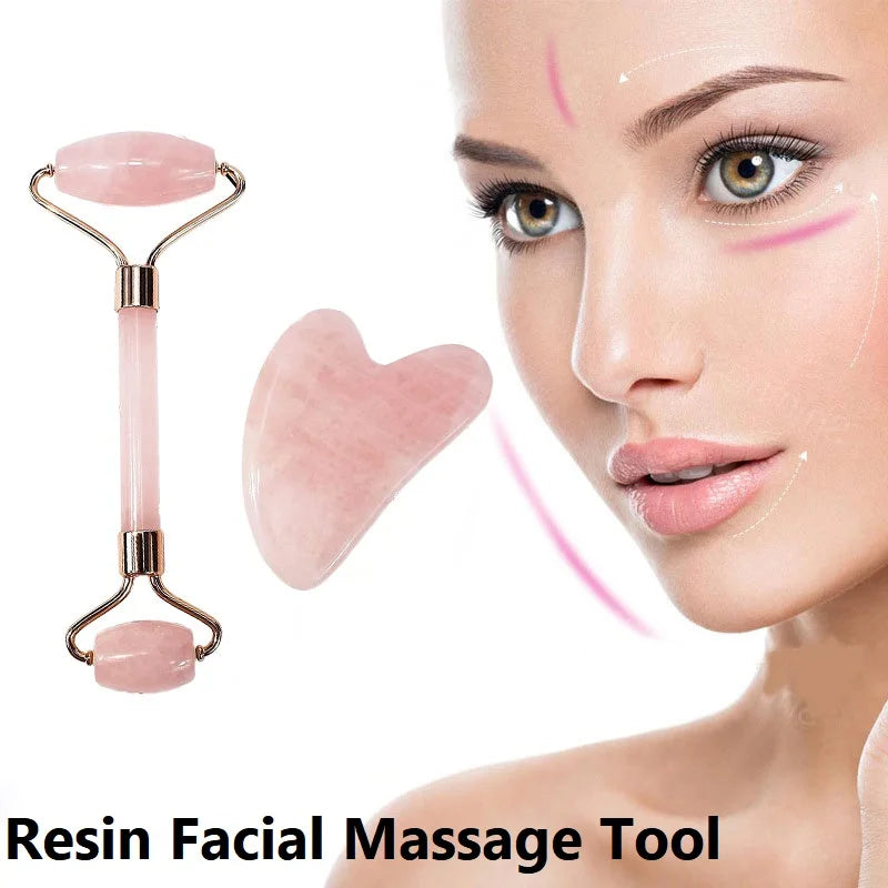 Gua Sha & Face Roller Duo | Natural Facial Massage Stone Set